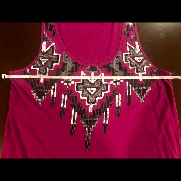 Express Sequin Embellished Aztec Tank - Picture 2 of 5